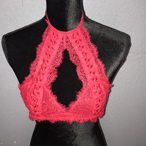 Victoria secret red lace lingerie bralette